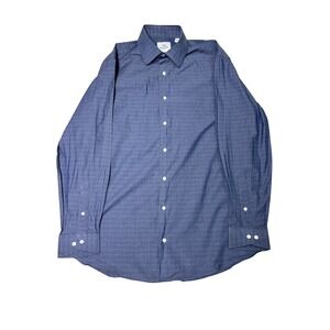 Ben Sherman Tailoring Slim Fit Blue Paisley Print Cotton Dress Shirt Neck 16